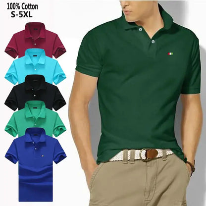 100% Cotton High Quality Men's Polo Summer Casual Short Sleeve Shirt
