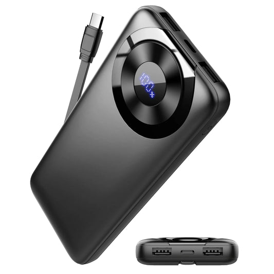 10000mah power bank built in cable fast charging usb c