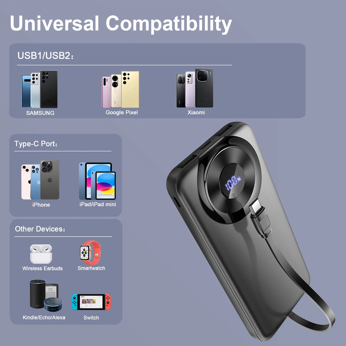 compact power bank for smartphones and accessories
