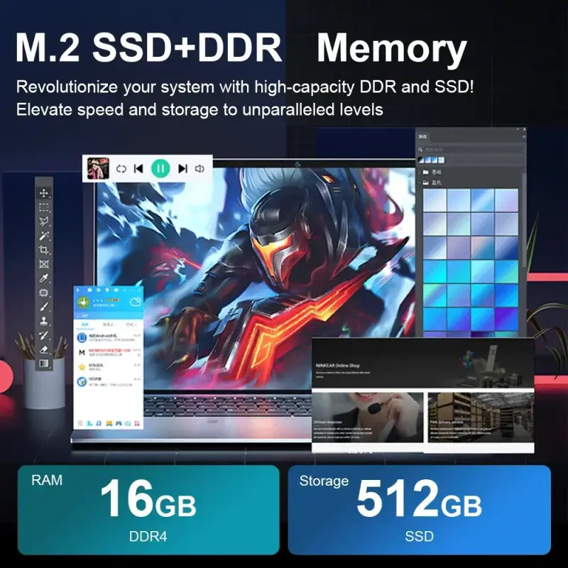 portable 15.6 inch laptop with Intel Celeron processor
