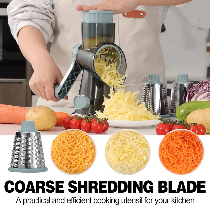 manual kitchen grater with stainless steel blades for vegetables