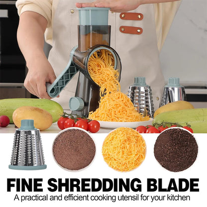 3 in 1 rotary cheese grater vegetable slicer nut grinder