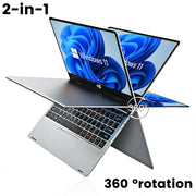 360 degree rotation laptop Windows 11 - Silver 8GB RAM 256GB ROM - Laptops