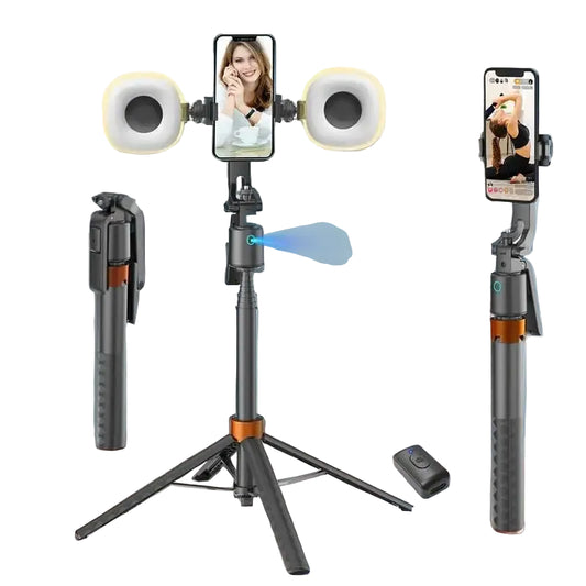 smart selfie stick tripod with rechargeable battery