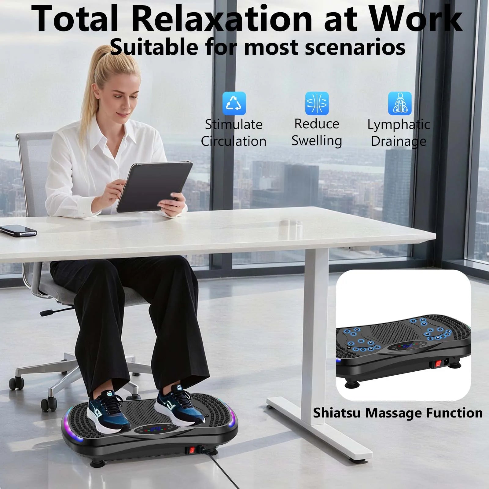full body vibration machine with resistance bands and remote control
