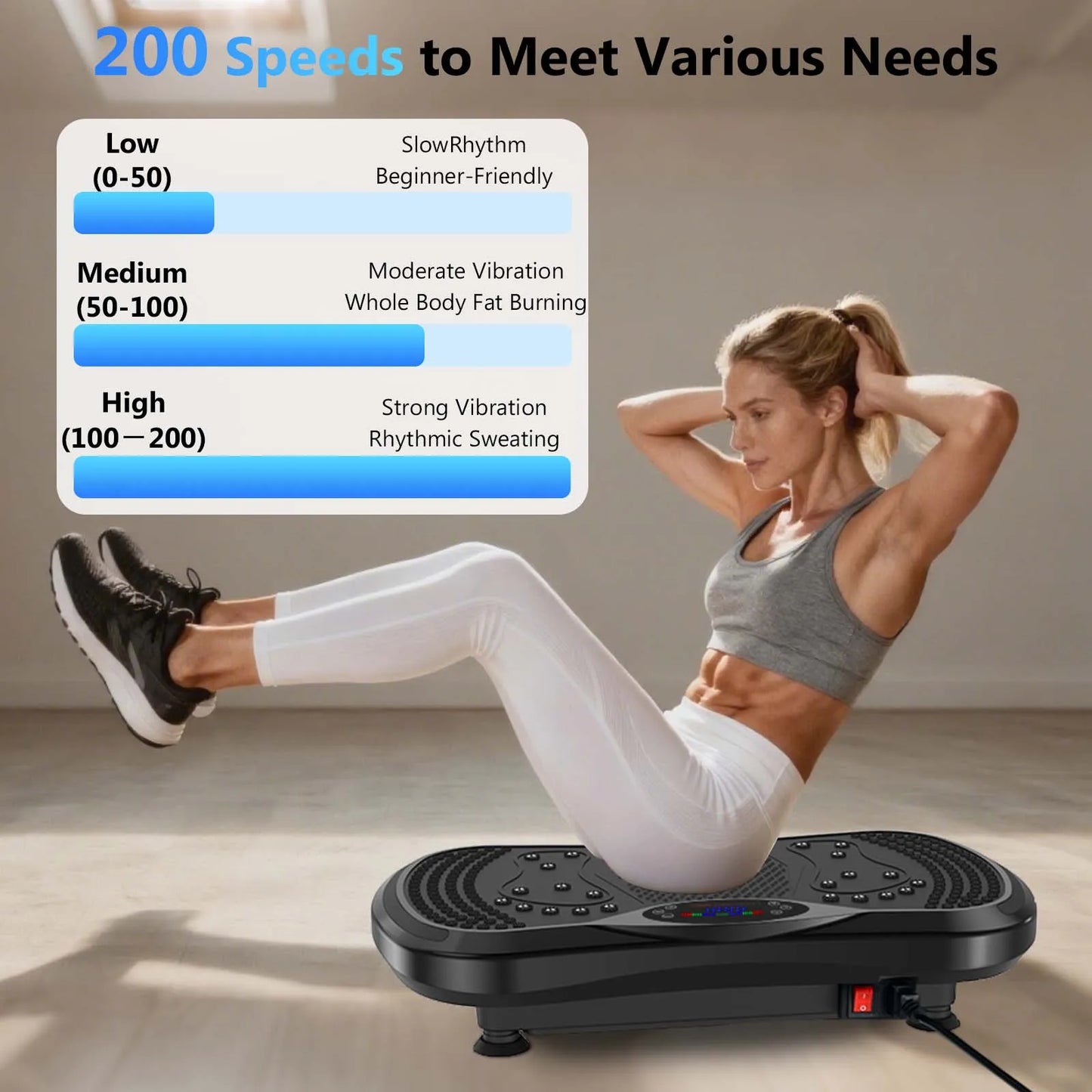 vibration plate trainer 200kg capacity with LED display