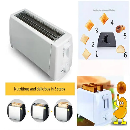 4 Slice Toaster White Multifunction Breakfast Machine