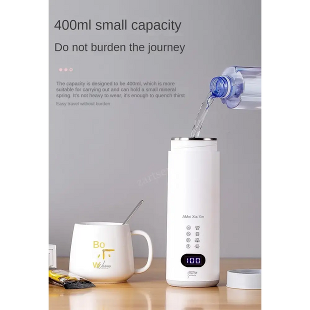 400 ml Portable Smart Electric Hot Water Cup With Digital Display