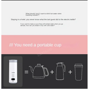 400 ml Portable Smart Electric Hot Water Cup With Digital Display