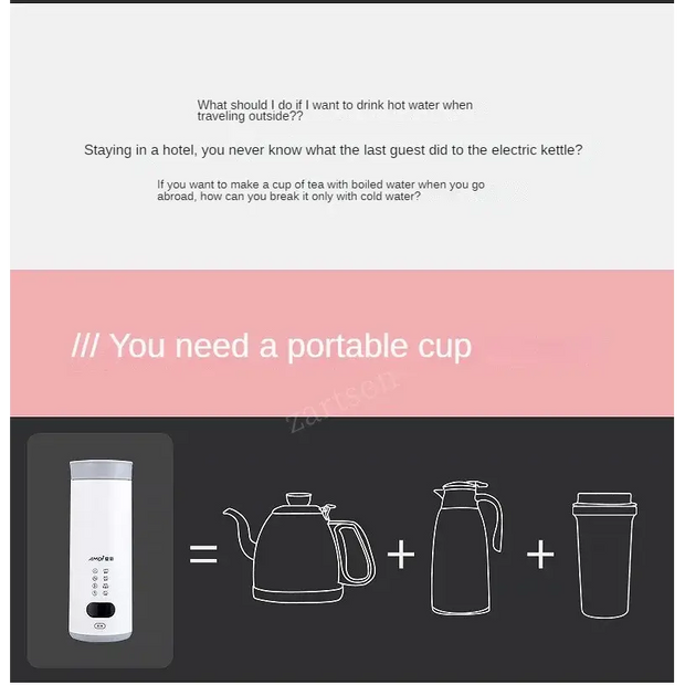 400 ml Portable Smart Electric Hot Water Cup With Digital Display