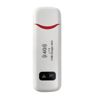 4G LTE USB portable WiFi router with red accents and white body