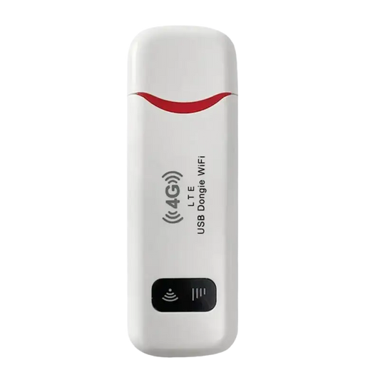 4G LTE USB portable WiFi router with red accents and white body