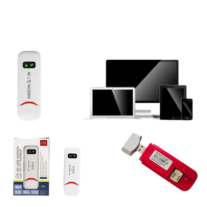 4G LTE USB portable WiFi router in red white design for devices