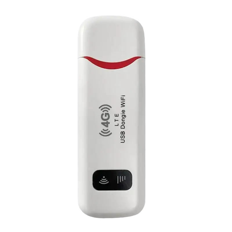 4G LTE USB portable WiFi router with red accents and white body