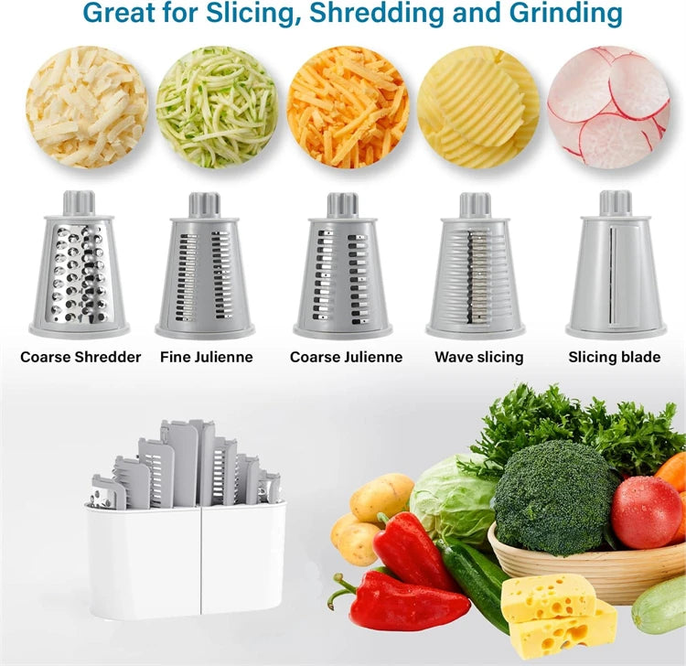 safe rotary cheese shredder for fast food preparation
