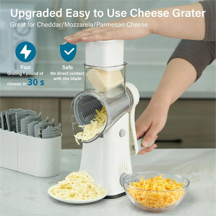 eco friendly rotary grater with multiple blade attachments