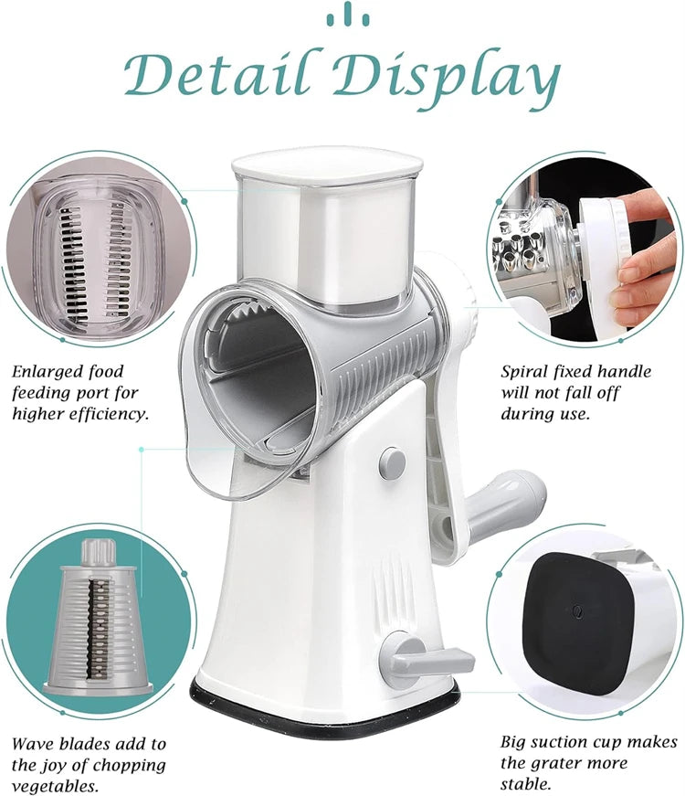 rotary kitchen grater for cheese vegetables and nuts