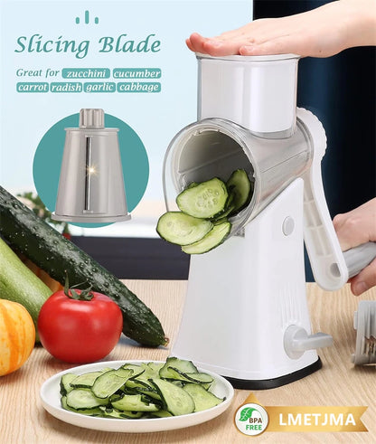 5 in 1 rotary cheese grater vegetable slicer kitchen tool