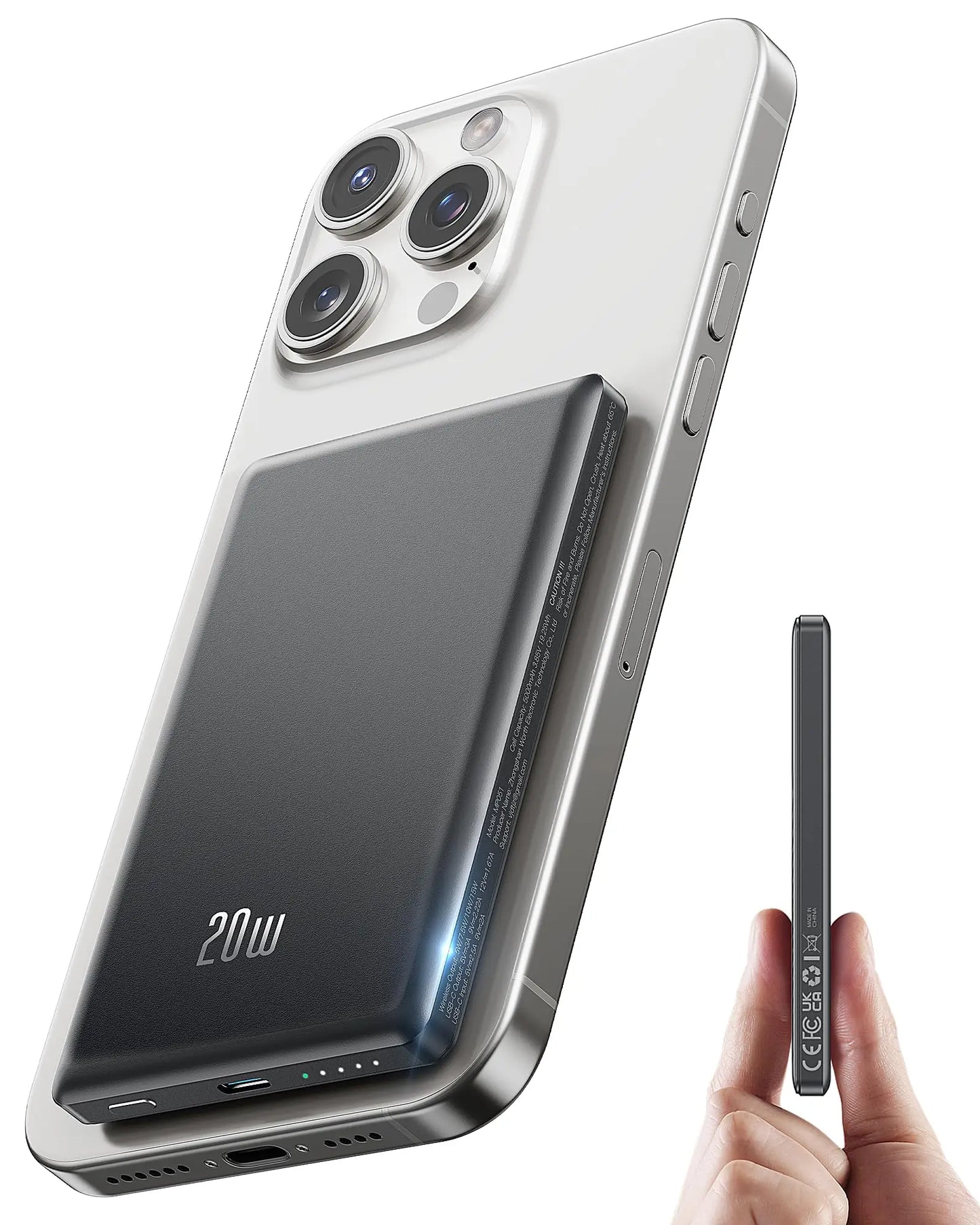 5000mah magnetic power bank wireless charger 20w fast charge