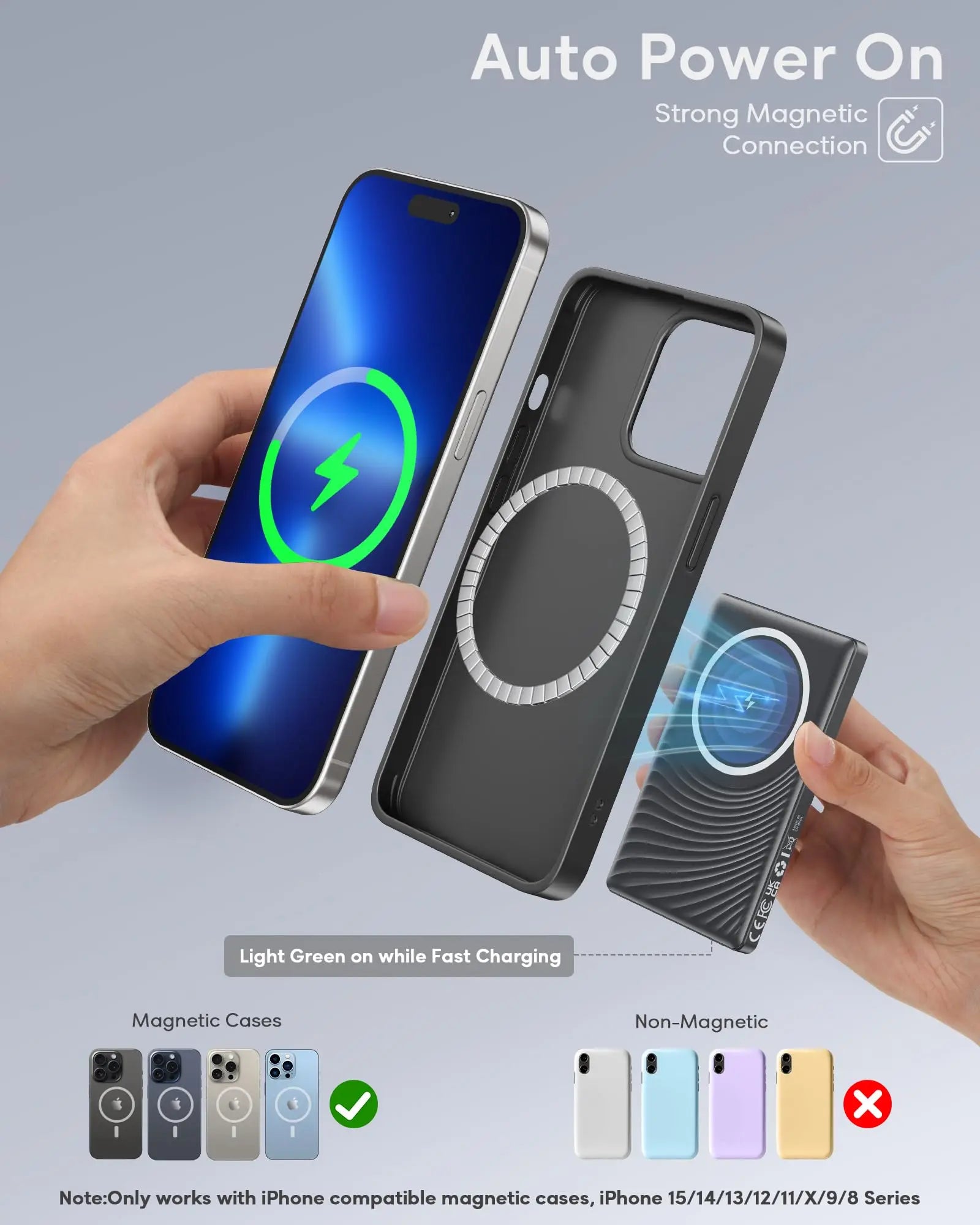 wireless power bank for iphone and samsung fast charging