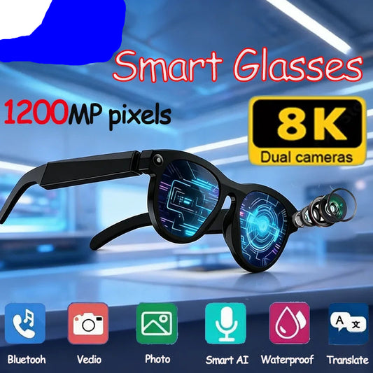 Smart glasses video camera bluetooth calls AI assistant