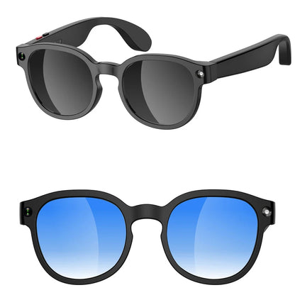 smart glasses with dual lens camera and 4K video recording