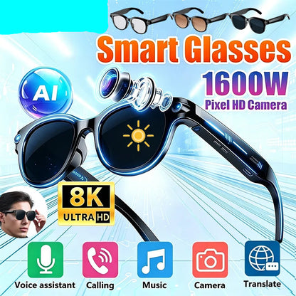 wearable AI sunglasses with video recording and music