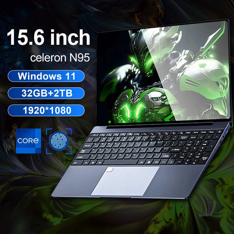 15.6 Inch Laptop 32GB Ram 2TB SSD Windows 11 Notebook