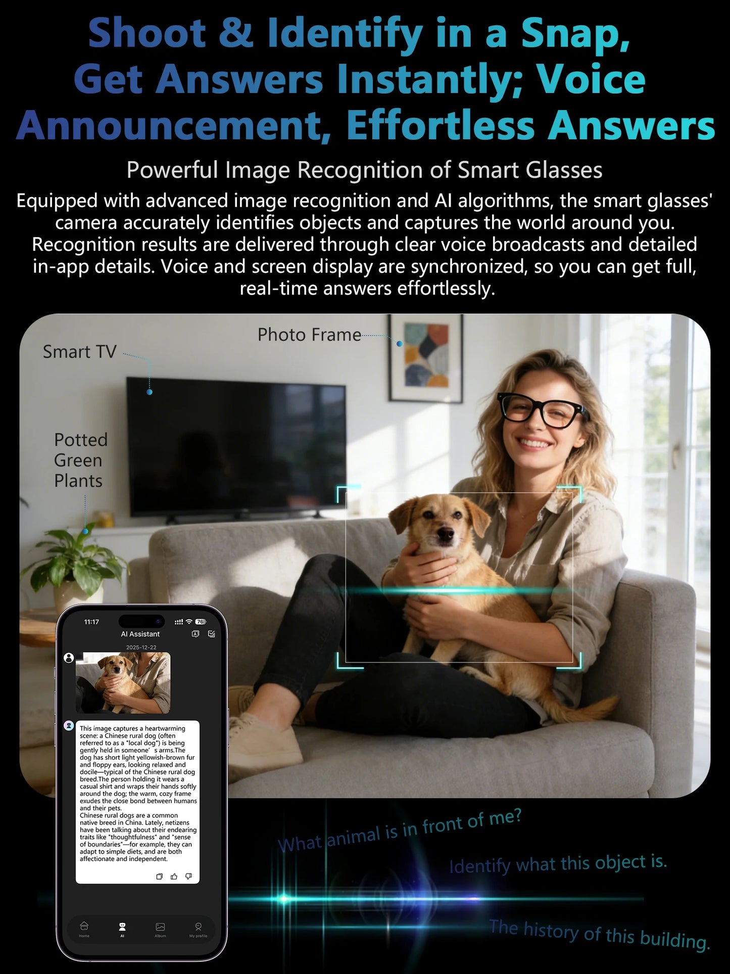 quality AI voice assistant smart glasses