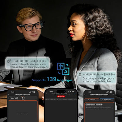 BV100 AI wearable glasses for calls music and translation features