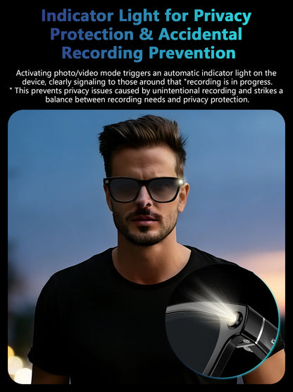 Bluetooth camera glasses for hands-free recording and calls