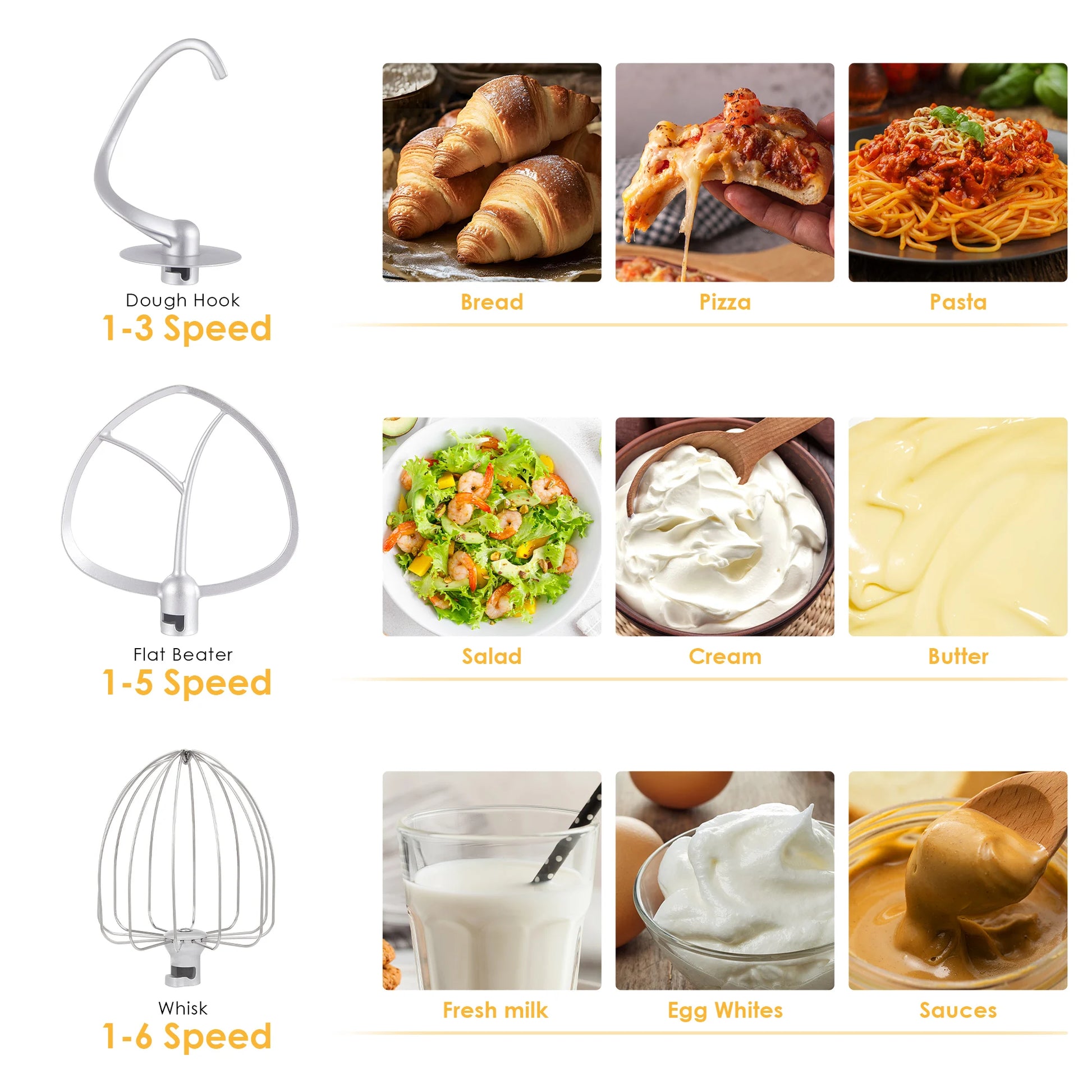 BioloMix 1200W DC motor stand mixer