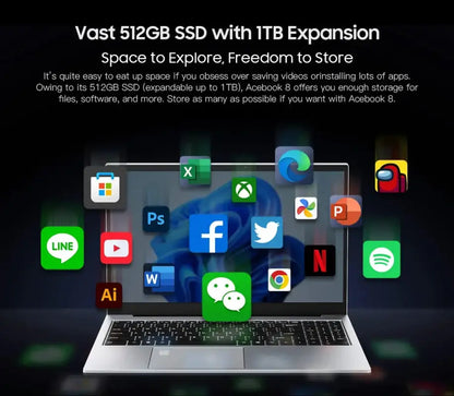 fast multitasking laptop with 16GB RAM and fingerprint