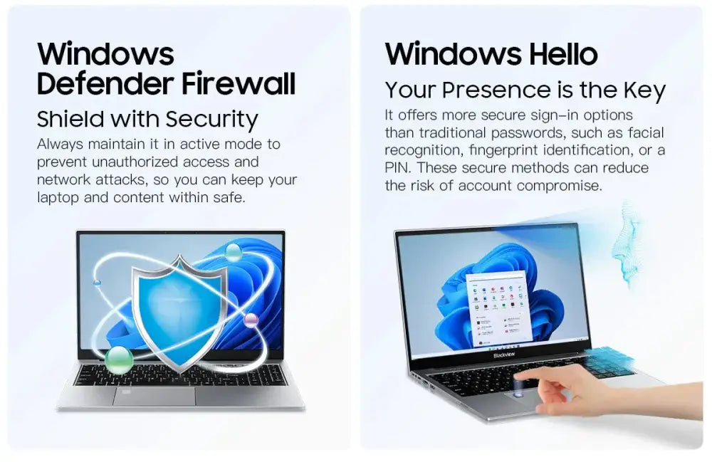 Blackview laptop with fingerprint sensor and Windows 11