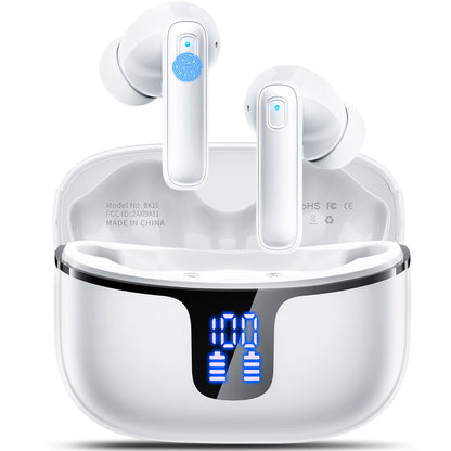 wireless earbuds with ENC mic active noise cancellation