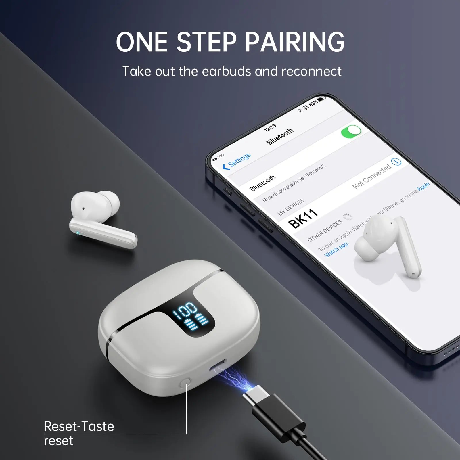 long battery life Bluetooth earbuds with comfort fit