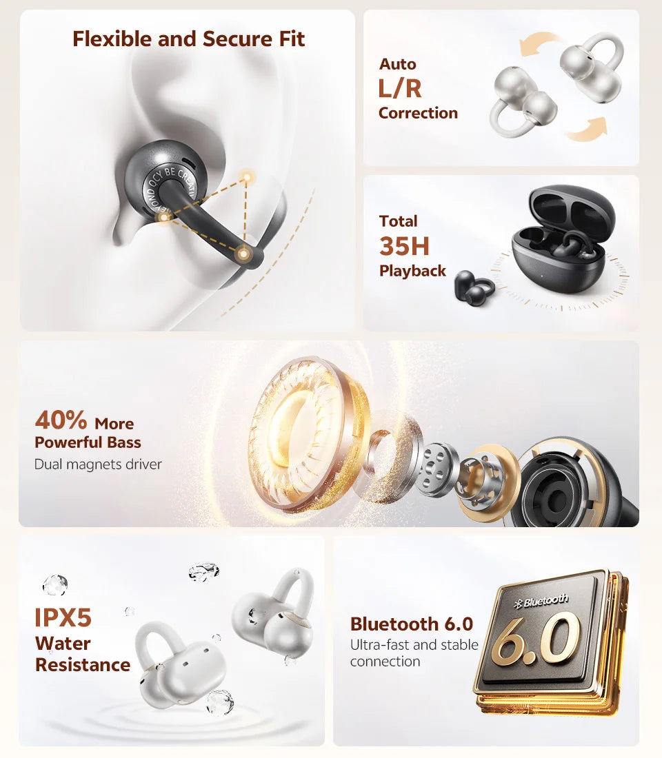 open ear design earbuds for outdoor awareness