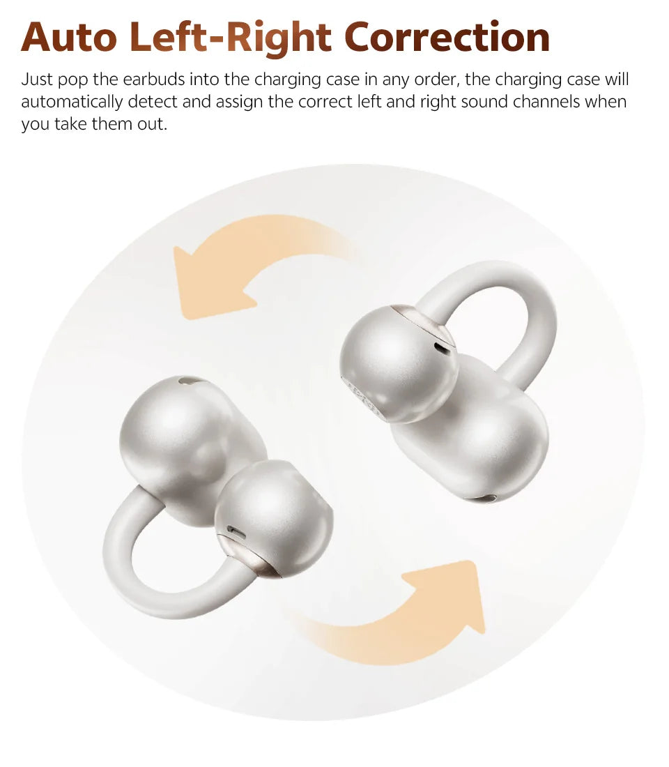 Bluetooth 6.0 open ear headphones with secure fit
