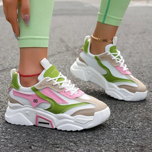 AJZE Designer Women Fashion Platform Sneakers - Front View