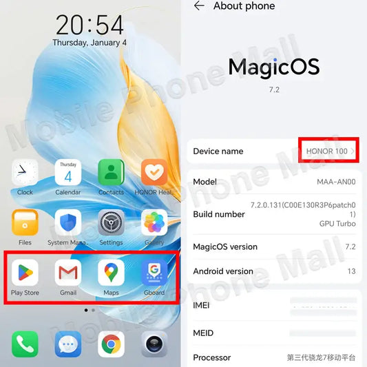 HONOR 100 curved OLED display smartphone