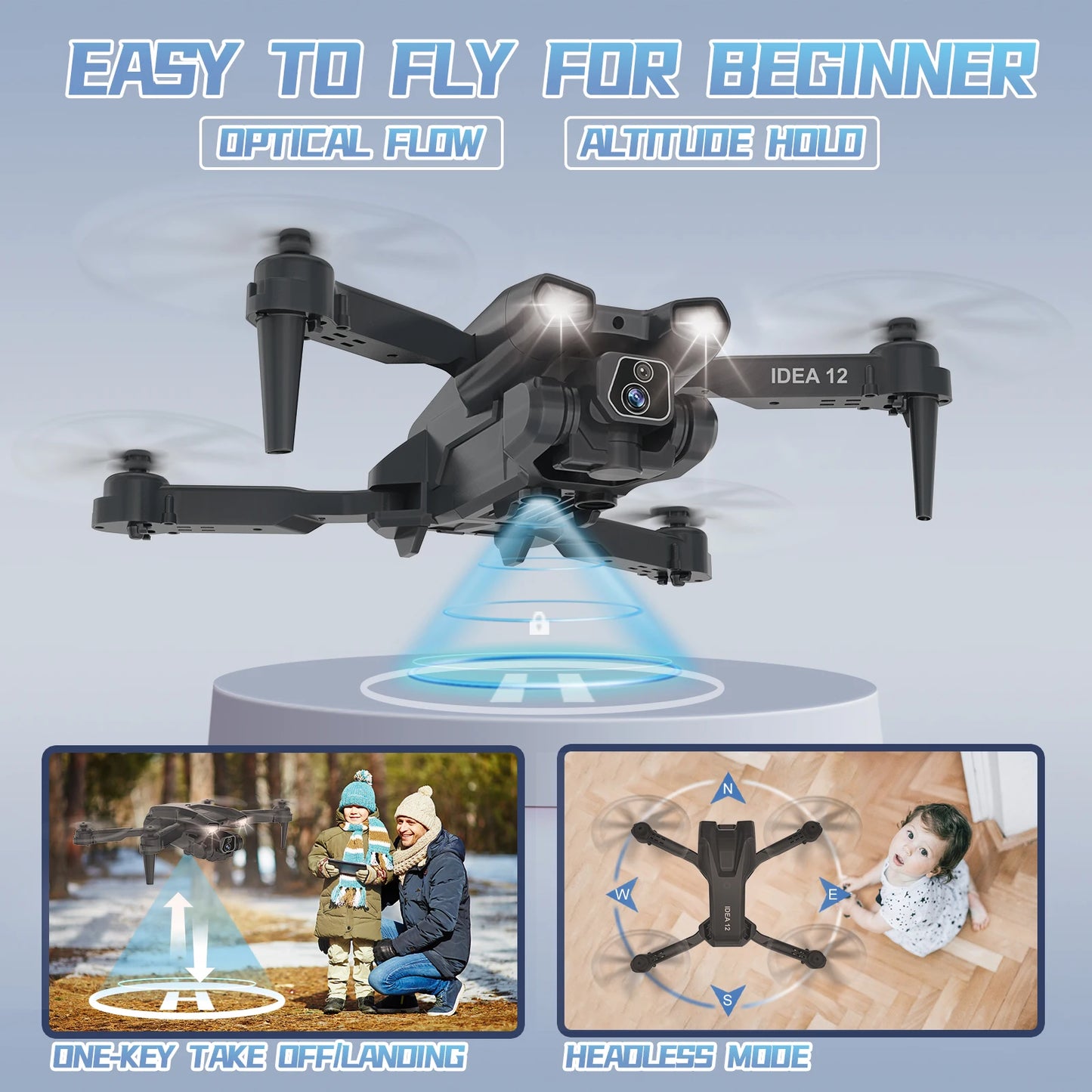 rc drone with brushless motor and stable flight control