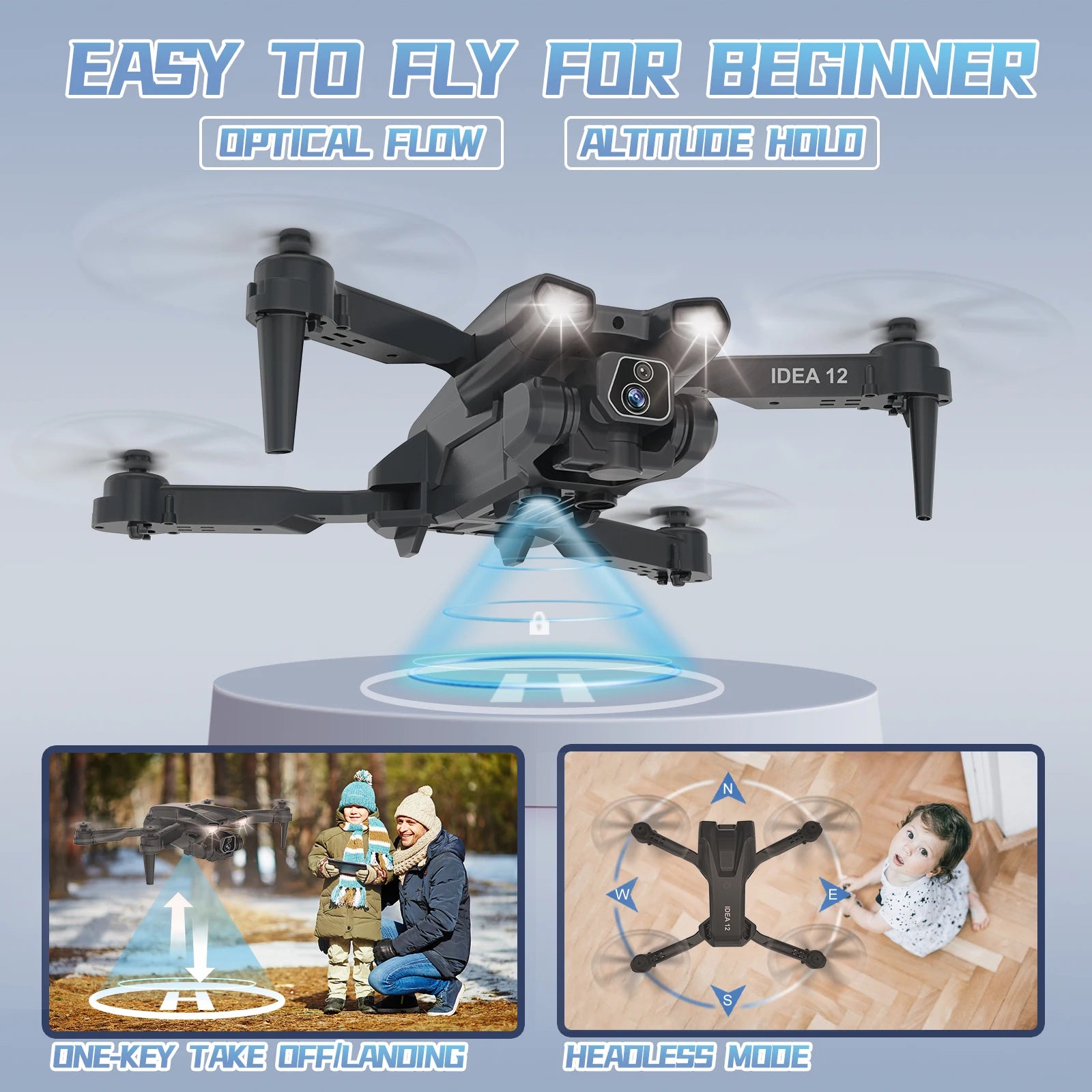 rc drone with brushless motor and stable flight control