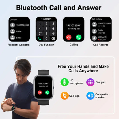 1.91 inch IP68 waterproof smartwatch heart rate monitor