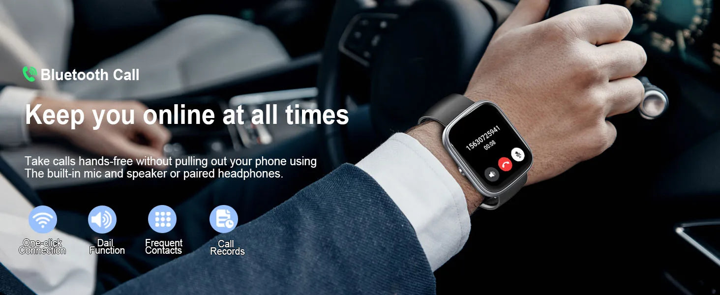 IP68 waterproof smartwatch for Android and iOS phones
