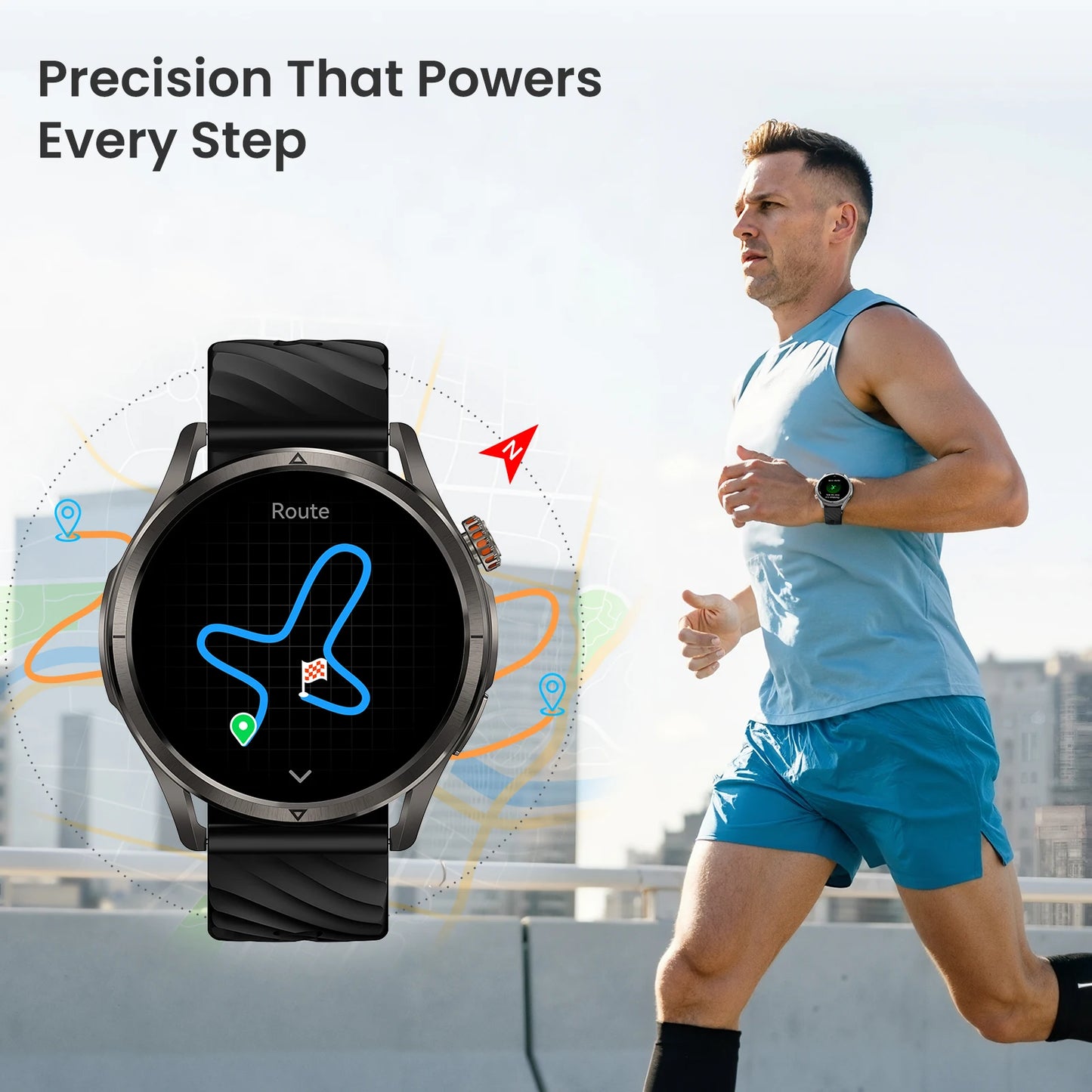rugged smartwatch 5ATM IP69K waterproof for men