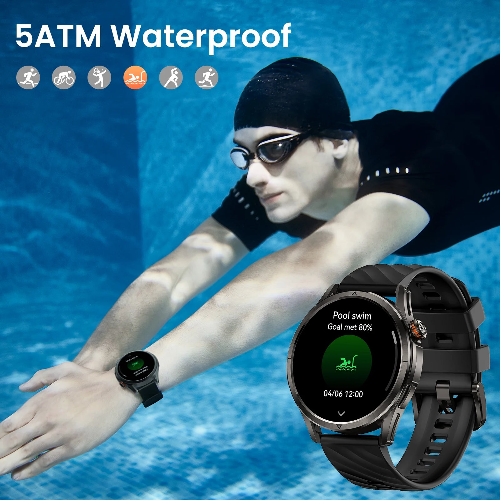 Bluetooth calling smartwatch with heart rate SpO2 monitor