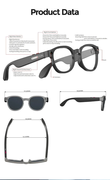 wearable camera glasses with 8mp lens
