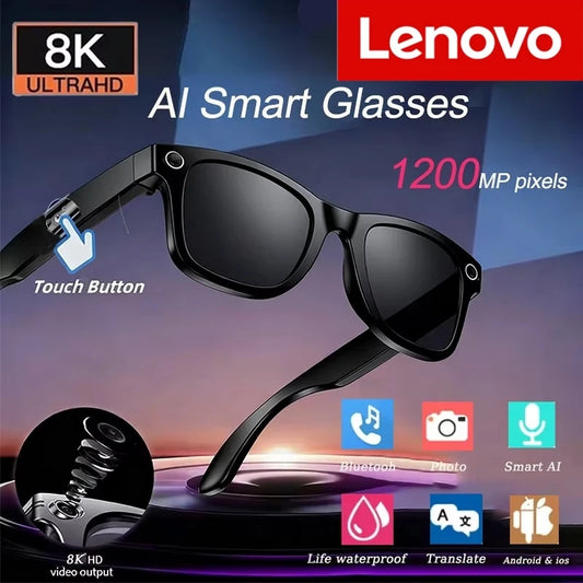 Lenovo AI smart sunglasses with Bluetooth camera