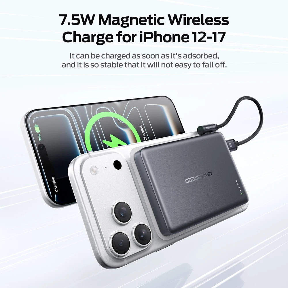 5000mah wireless powerbank usb c pd fast charge