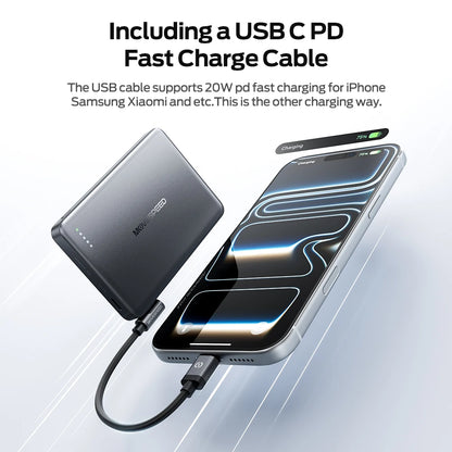 slim magnetic battery pack iphone travel charger